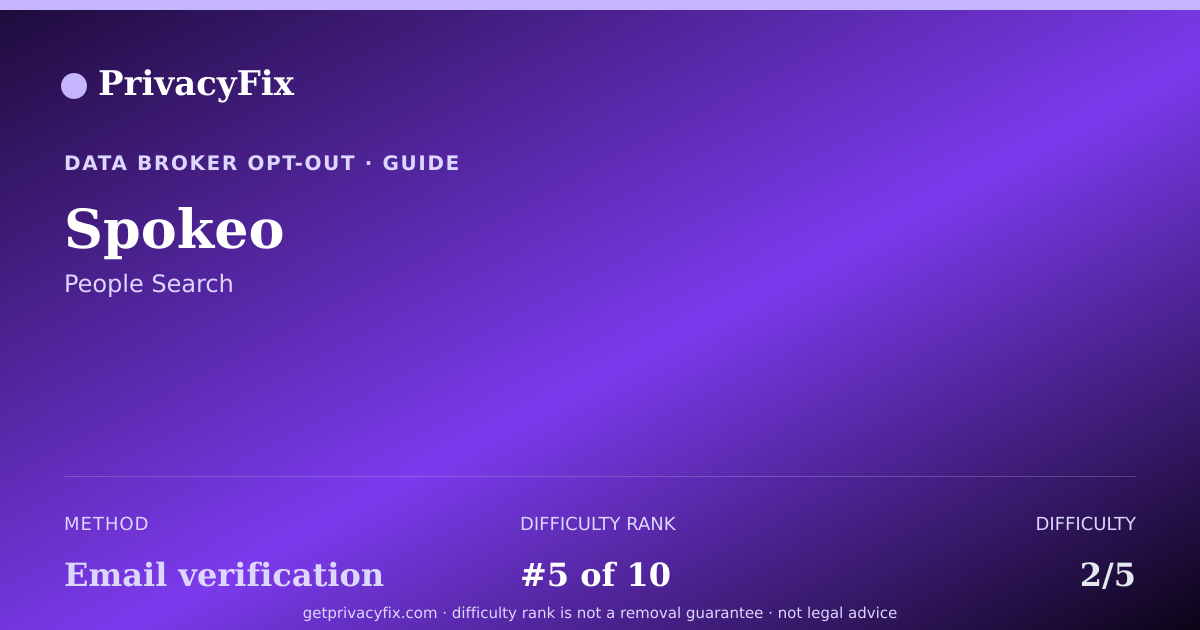 Shareable card for Spokeo opt-out guide